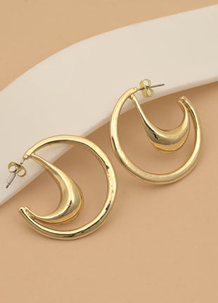 Double Layer Crescent Hoop Earrings By 2wist Designs