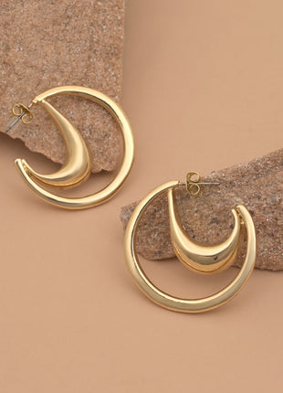 Double Layer Crescent Hoop Earrings By 2wist Designs