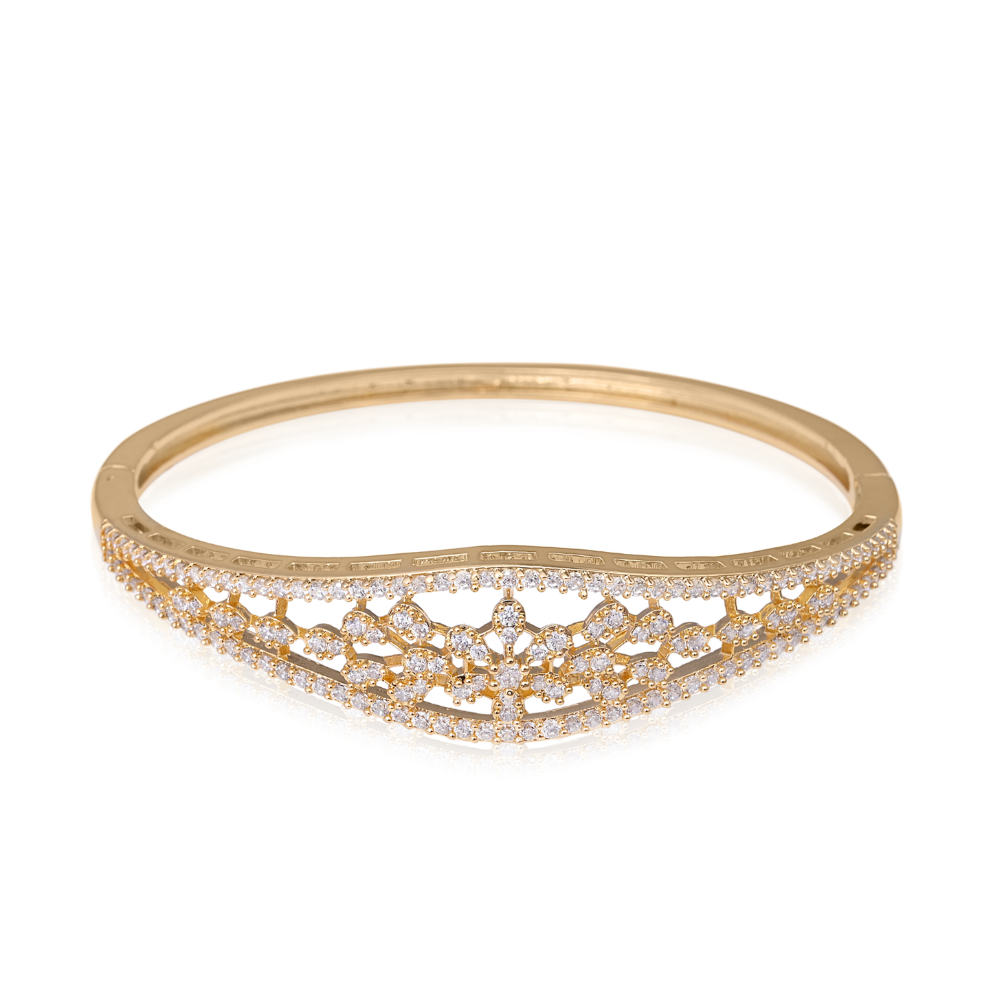 Floral Lace CZ Bangle