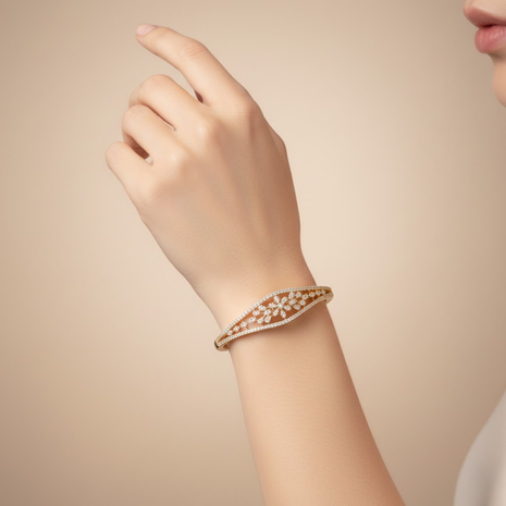 Floral Lace CZ Bangle By 2wist Designs