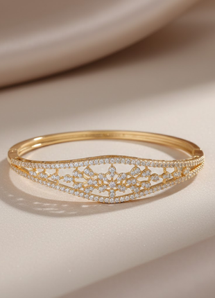 Floral Lace CZ Bangle By 2wist Designs