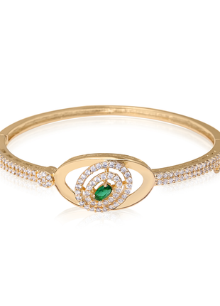 Emerald CZ Halo Bangle By 2wist Designs