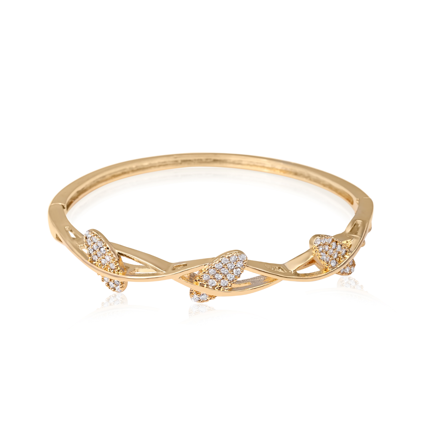 Leaf Motif CZ Bangle