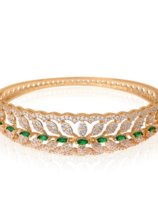 Captivating Bangle Emerald Green CZ Pave Bangle By 2wist Designs