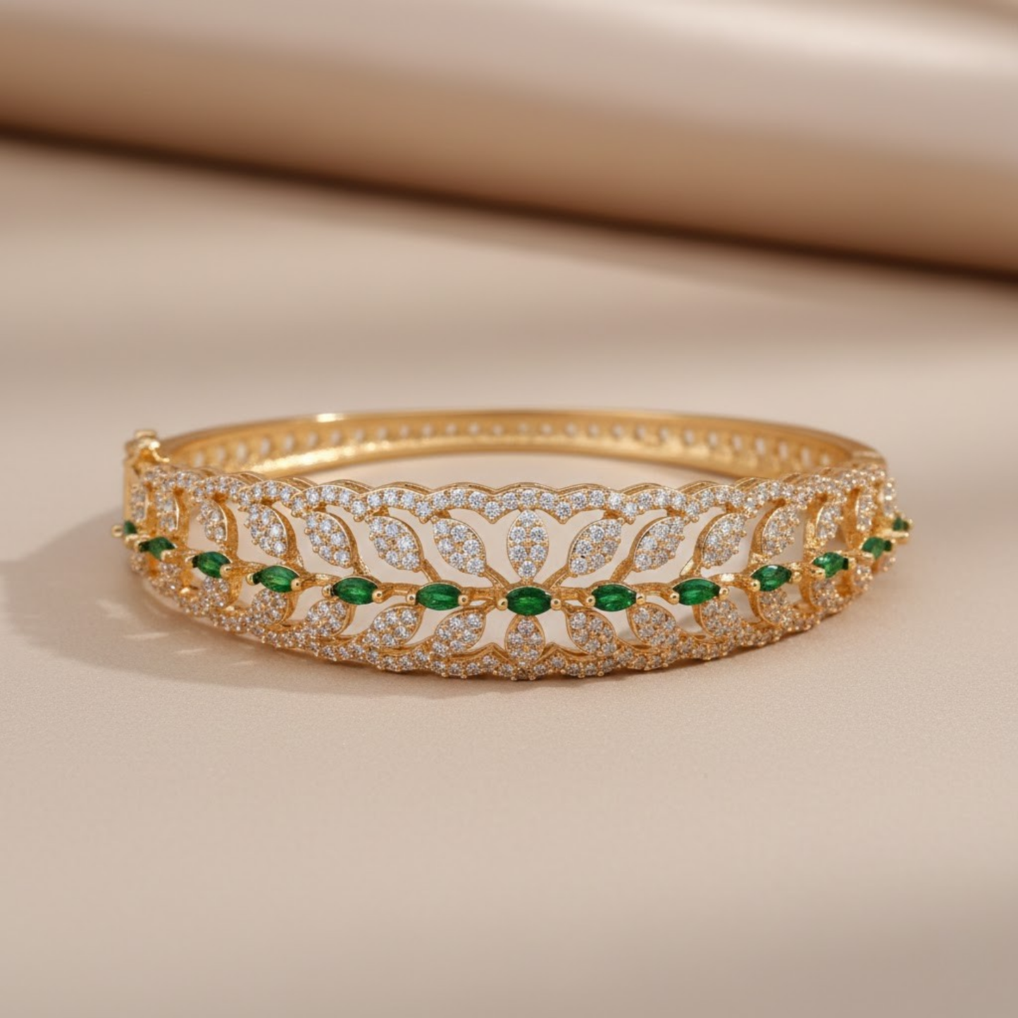 Emerald CZ Pavé Bangle