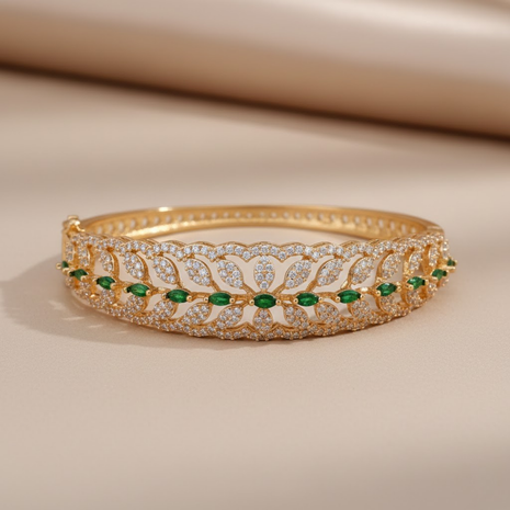Captivating Bangle Emerald Green CZ Pave Bangle By 2wist Designs