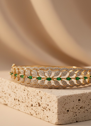 Captivating Bangle Emerald Green CZ Pave Bangle By 2wist Designs