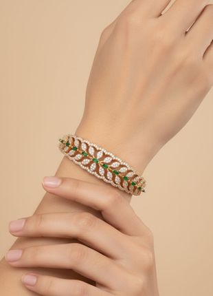 Captivating Bangle Emerald Green CZ Pave Bangle By 2wist Designs