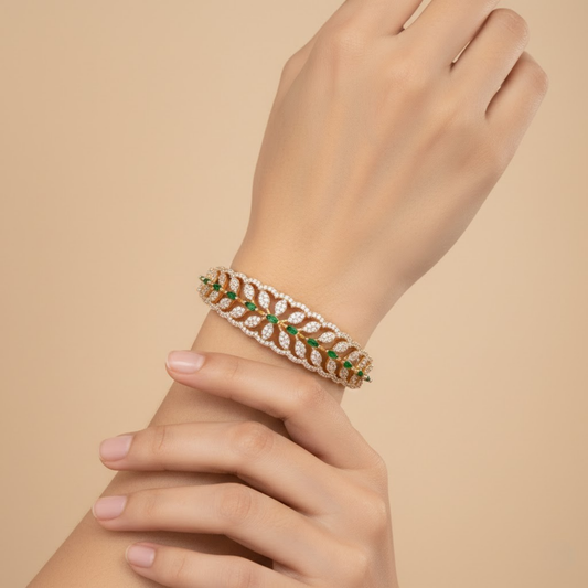 Emerald CZ Pavé Bangle