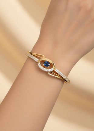 Breathtaking Bangle Oval Sapphire CZ Bangle By 2wist Designs
