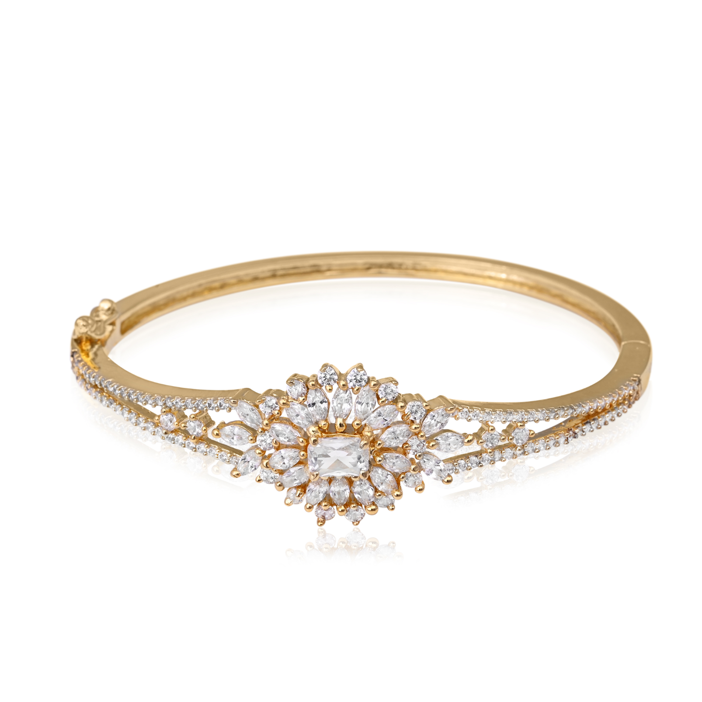 Floral Mandala CZ Bangle