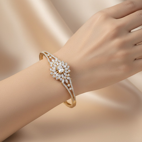 Magnificent Floral Mandala CZ Bangle By 2wist Designs