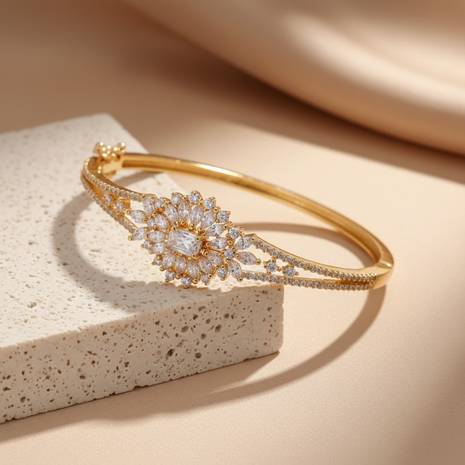 Magnificent Floral Mandala CZ Bangle By 2wist Designs