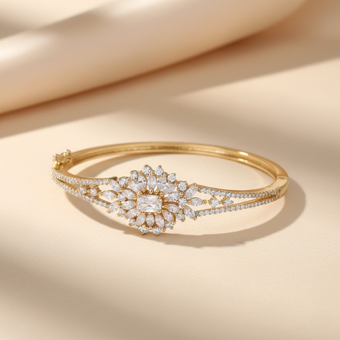 Floral Mandala CZ Bangle