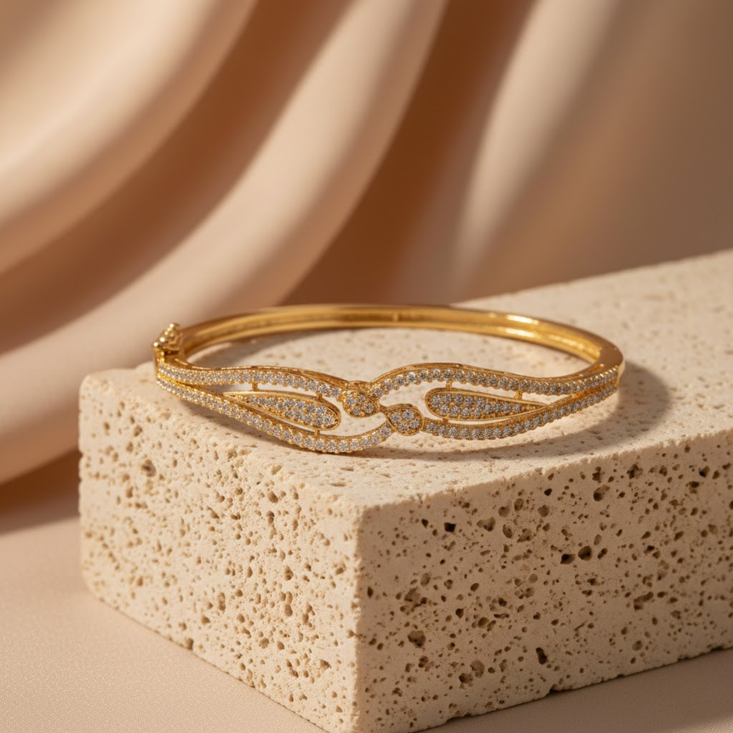 Wing Motif CZ Bangle