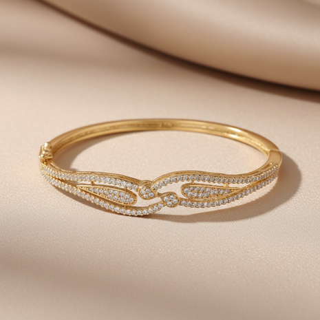 Incomparable Wing Motif CZ Bangle By 2wist Designs