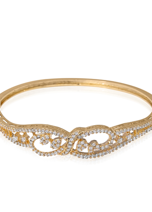 White Stone Gold Plated Bangle By 2wist Designs
