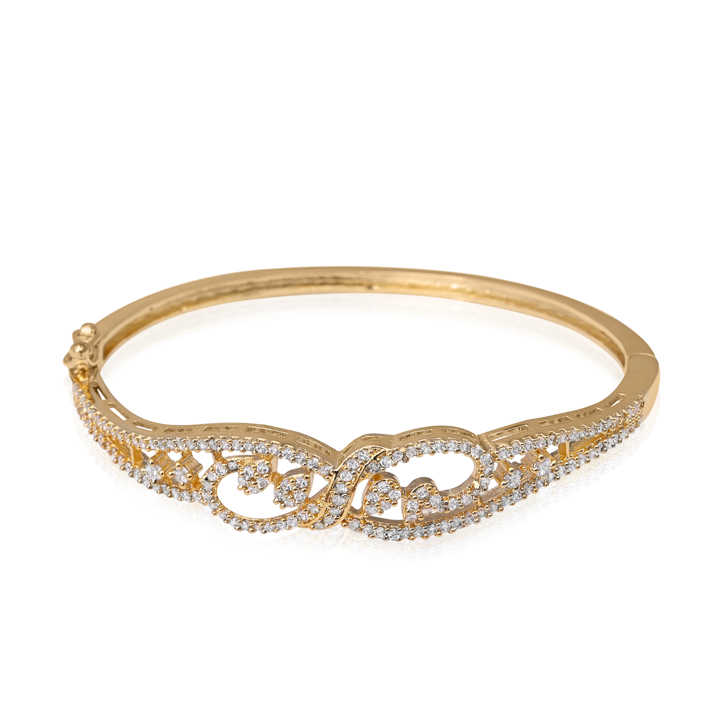 White Stone Gold Plated Bangle