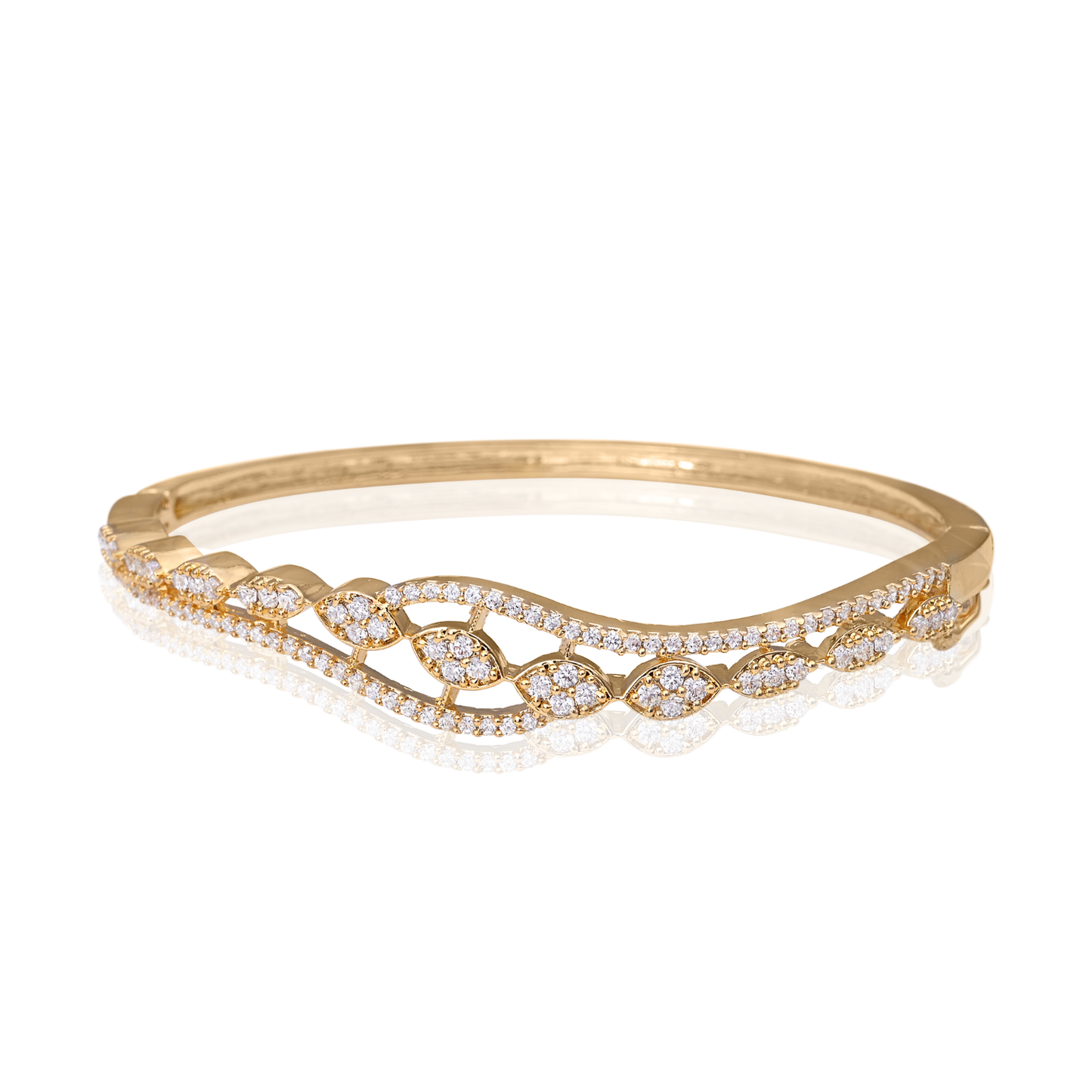 Wave Silhouette CZ Bangle