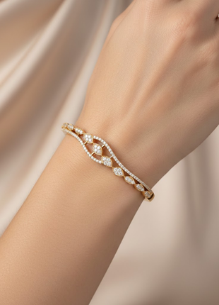 Radiant Wave Silhouette CZ Bangle By 2wist Designs