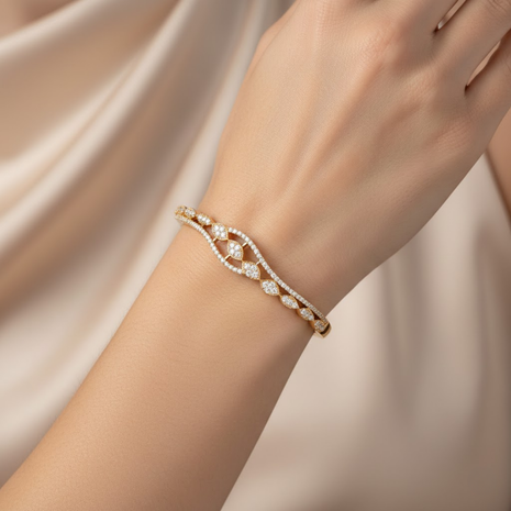 Radiant Wave Silhouette CZ Bangle By 2wist Designs