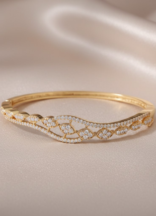 Radiant Wave Silhouette CZ Bangle By 2wist Designs