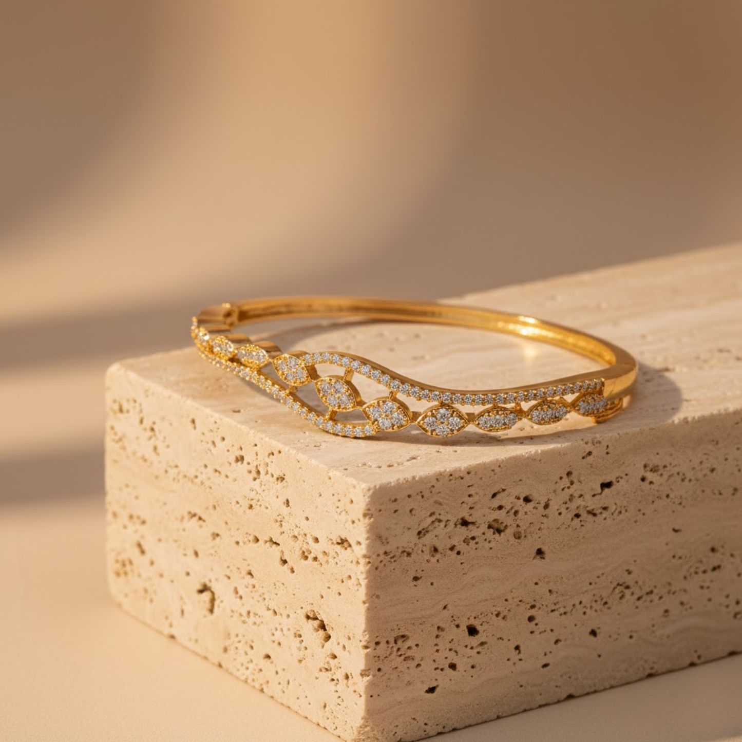 Wave Silhouette CZ Bangle