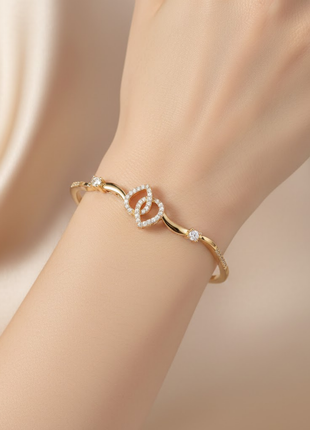 Enchanting Interlocking Heart CZ Bangle By 2wist Designs