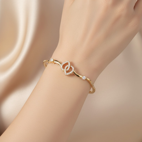 Enchanting Interlocking Heart CZ Bangle By 2wist Designs