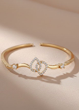 Enchanting Interlocking Heart CZ Bangle By 2wist Designs