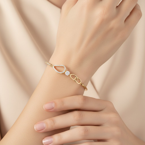 Graceful Bangle Interlocking Loop CZ Bangle By 2wist Designs