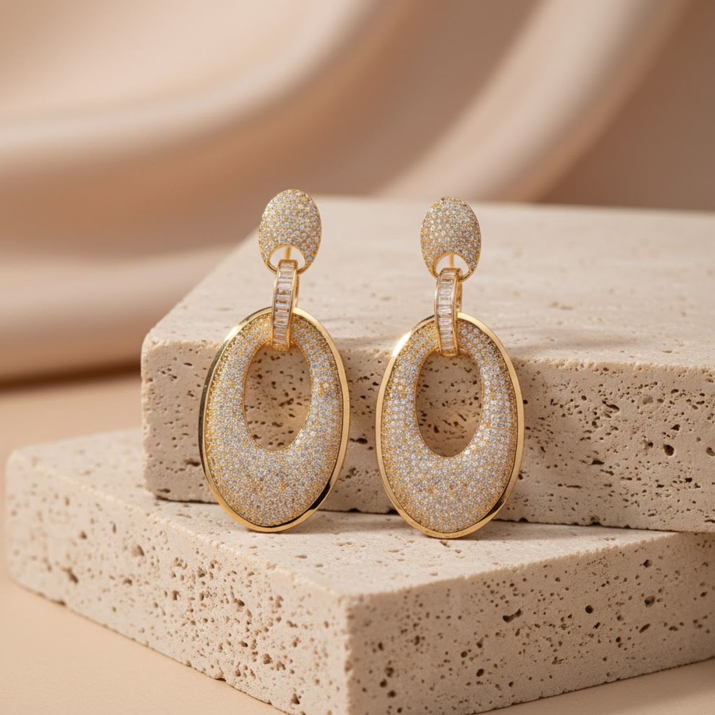 Stunning Pavé CZ Hoop Earrings