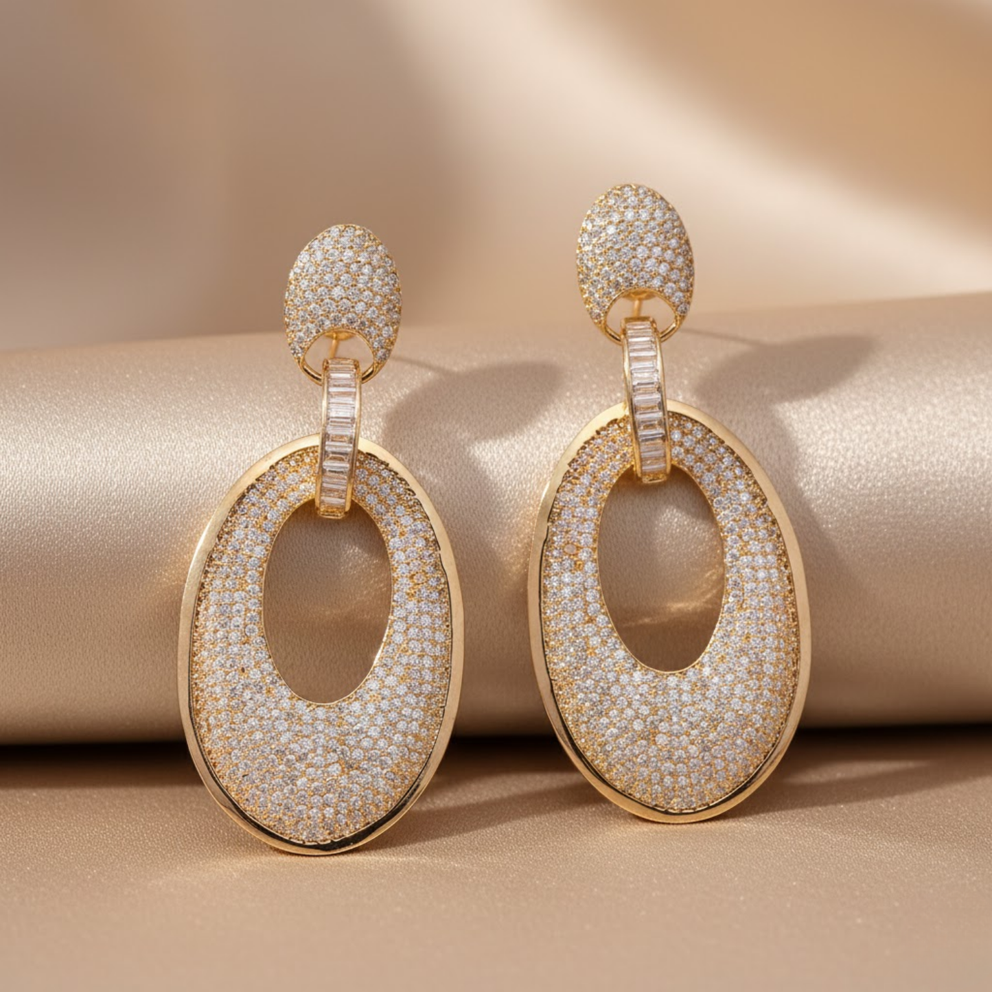 Stunning Pavé CZ Hoop Earrings