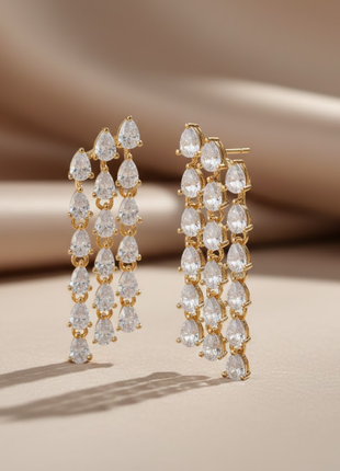 Triple Tier CZ Drop Earrings By 2wist Designs