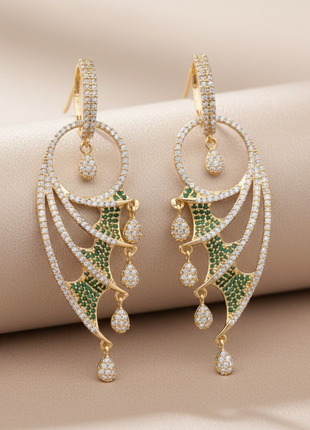 Emerald Green CZ Drop Earrings By 2wist Designs