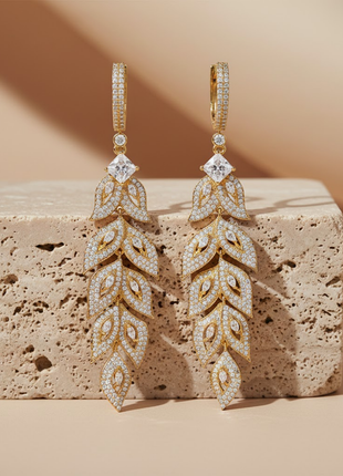 Multi Tier Floral Motif CZ Drop Earrings By 2wist Designs