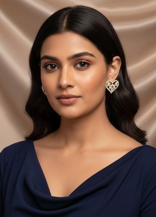 Heart Silhouette CZ Stud Earrings By 2wist Designs