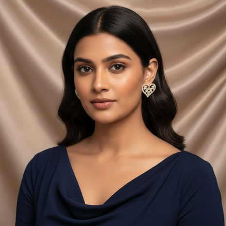 Heart Silhouette CZ Stud Earrings By 2wist Designs