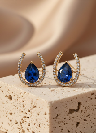 Pear Cut Sapphire CZ Stud Earrings By 2wist Designs