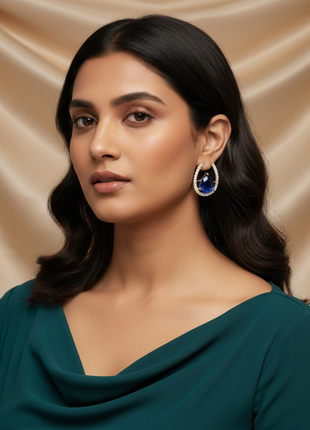 Pear Cut Sapphire CZ Stud Earrings By 2wist Designs