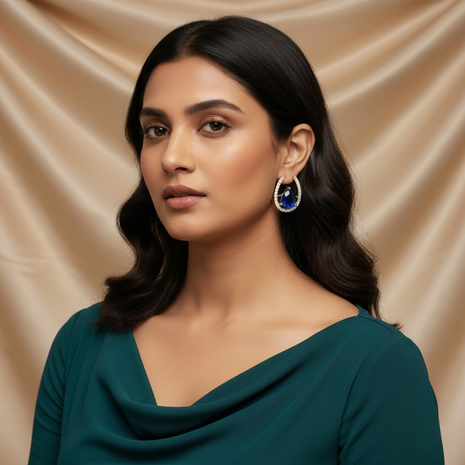 Pear Cut Sapphire CZ Stud Earrings By 2wist Designs