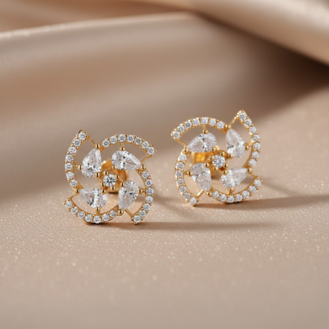 Dazzling Stud Marquise Sapphire CZ Stud Earrings By 2wist Designs