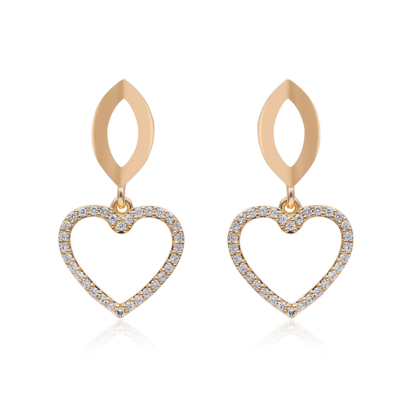 Interlocking Heart Marquise Links Necklace Set