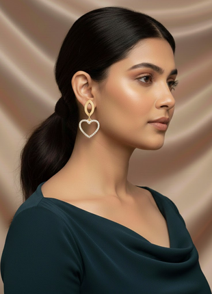 Interlocking Heart Marquise Links Necklace Set Pavé By 2wist Designs