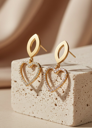 Interlocking Heart Marquise Links Necklace Set Pavé By 2wist Designs