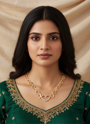 Interlocking Heart Marquise Links Necklace Set Pavé By 2wist Designs