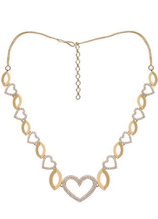 Interlocking Heart Marquise Links Necklace Set Pavé By 2wist Designs