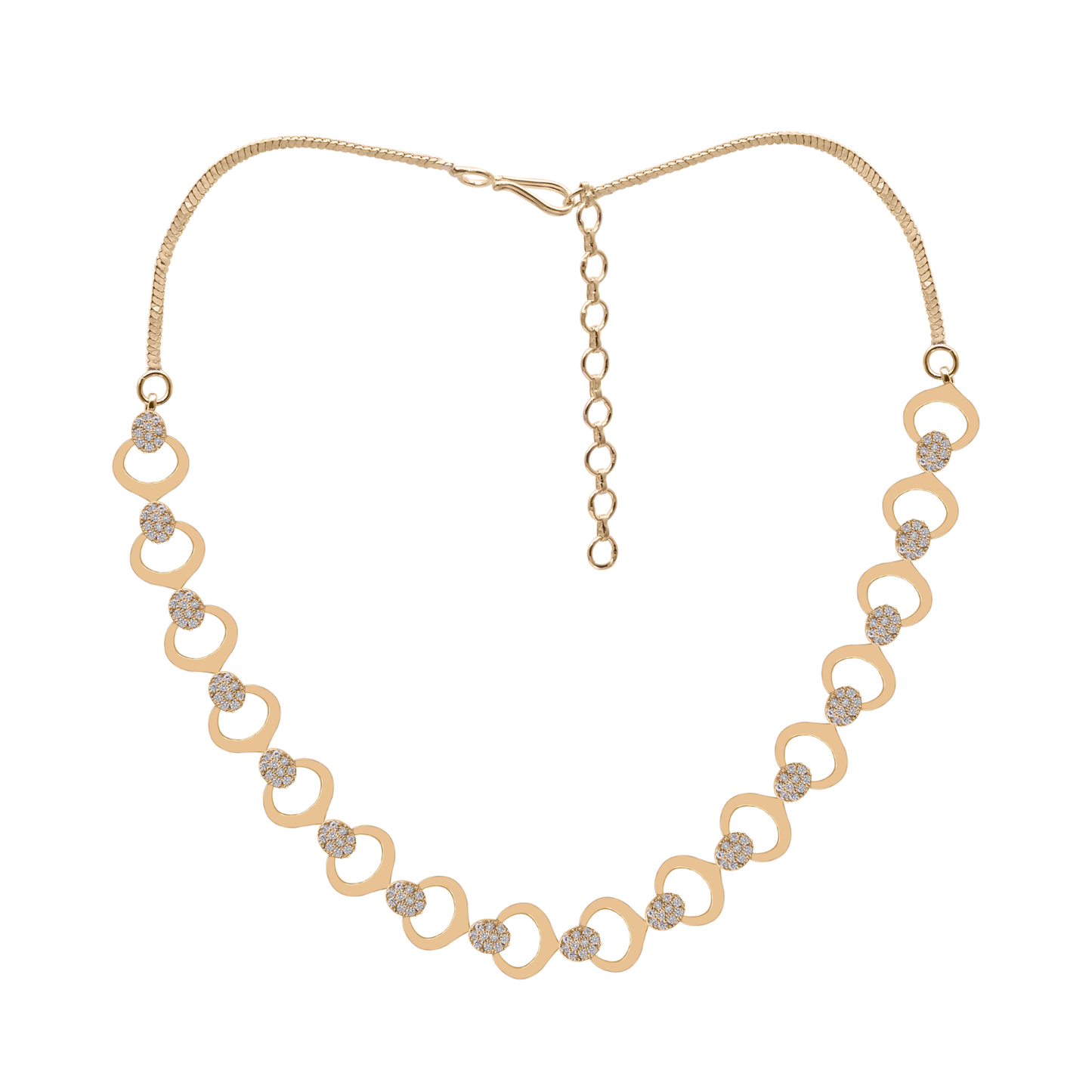 Interlocking Circle Links Necklace Set