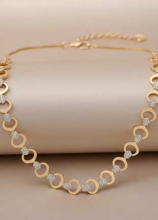 Interlocking Circle Links Necklace Set Pavé By 2wist Designs