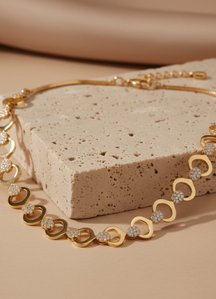 Interlocking Circle Links Necklace Set Pavé By 2wist Designs